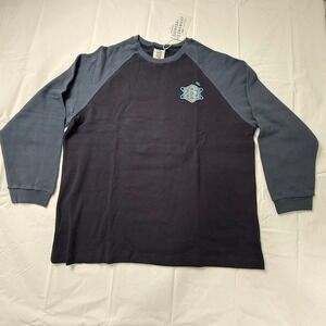 SnowDay Mens XXL Raglan Thermal Waffle Knit Shirt Navy Blue SD2403032014 NWT